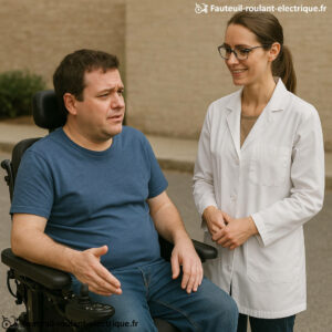 adaptation fauteuil roulant avec ergotherapeute