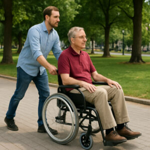 aidant fauteuil à pousser