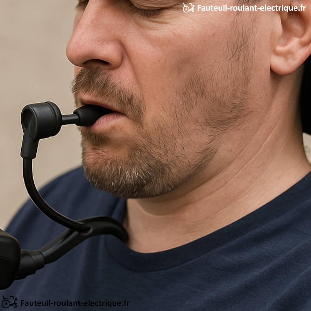 commande bouche fauteuil roulant électrique