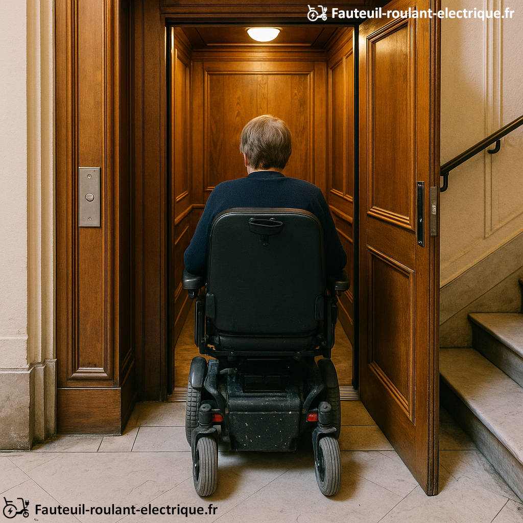fauteuil roulant ascenseur étroit