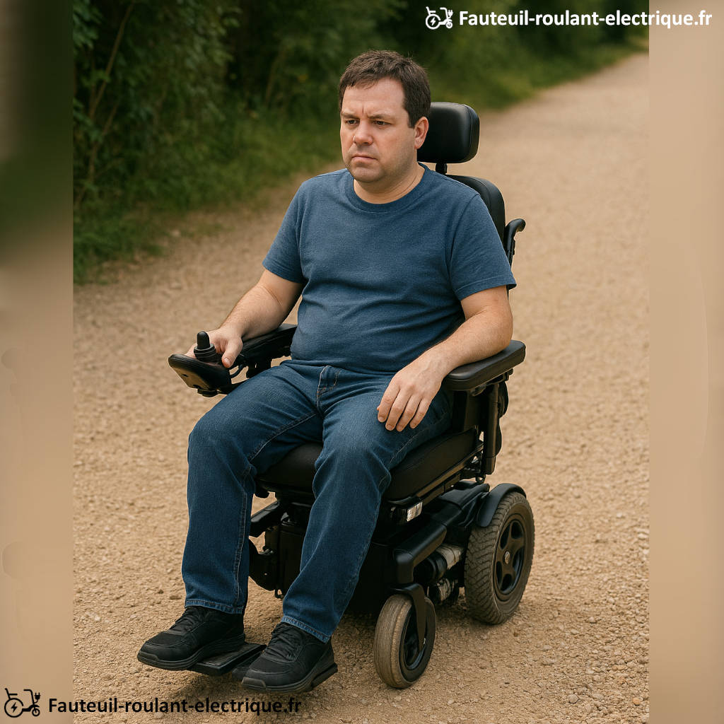 fauteuil roulant gravier boue sable