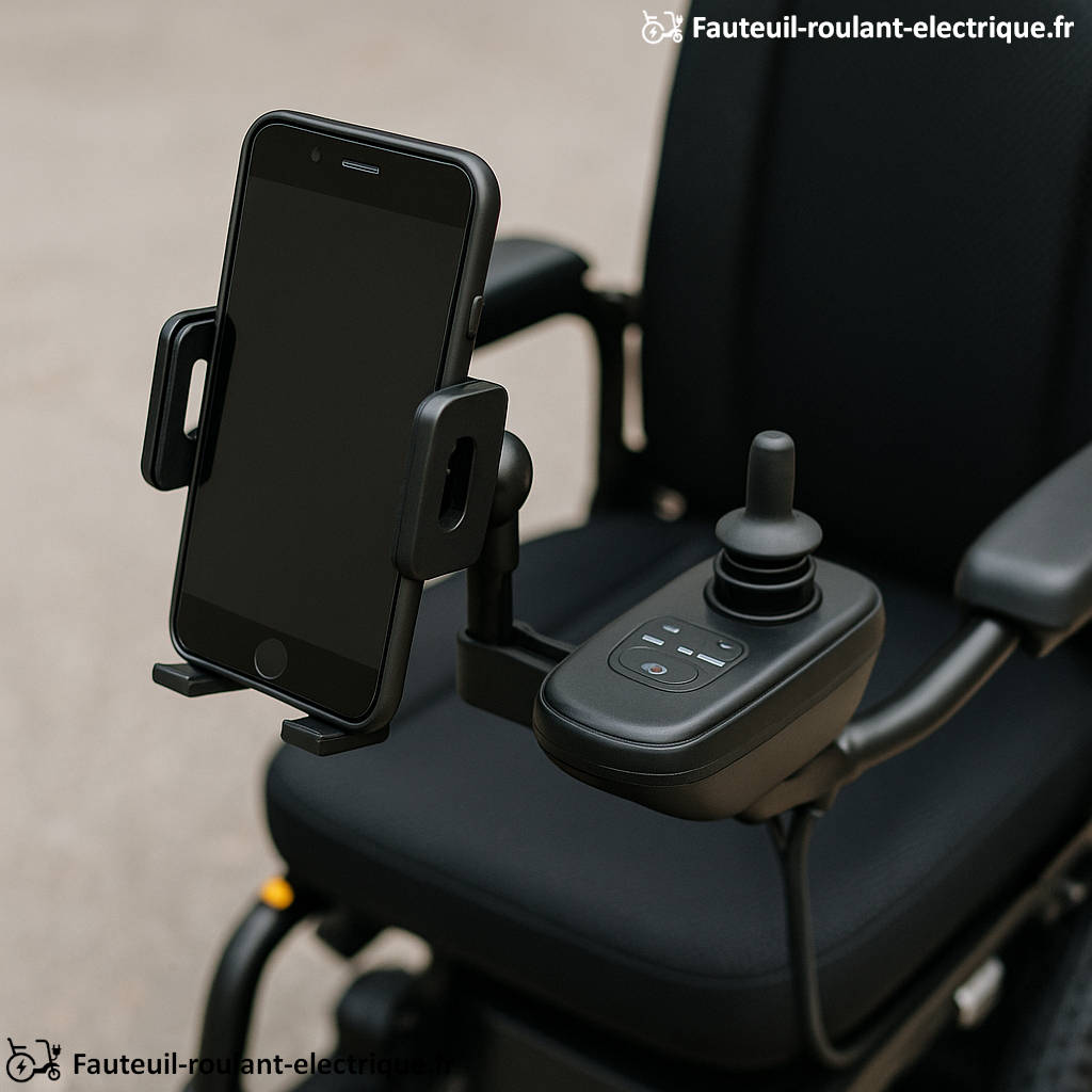 fixation smartphone fauteuil roulant