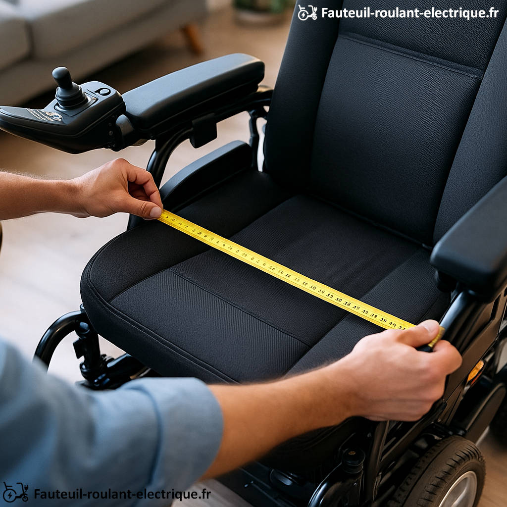 mesure largeur assise fauteuil roulant électrique