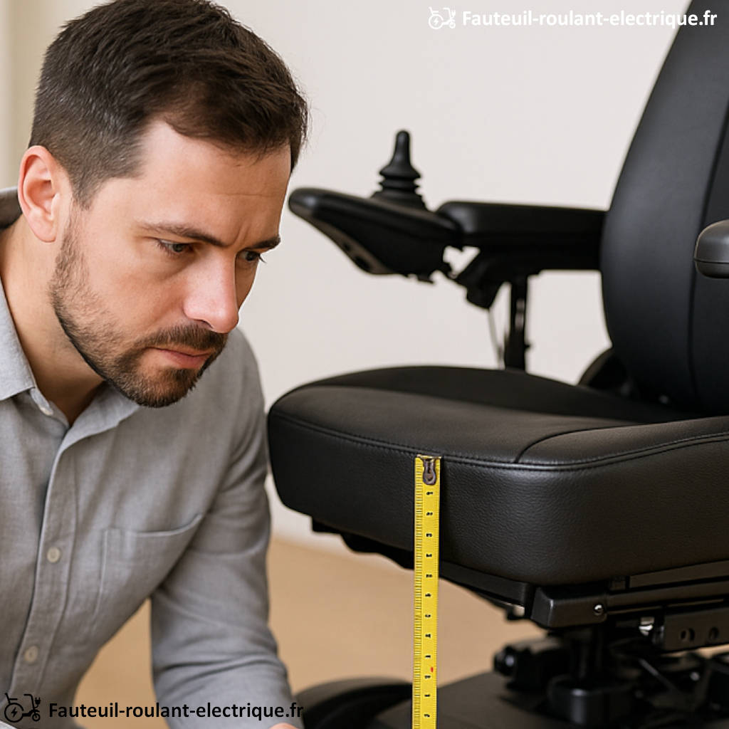 reglage de la hauteur d'assise d'un fauteuil roulant électrique