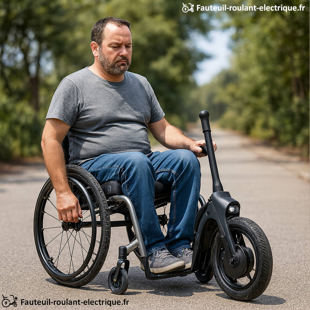 roue tractrice pour fauteuil roulant manuel
