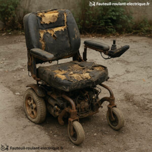 vieux fauteuil roulant usé hs